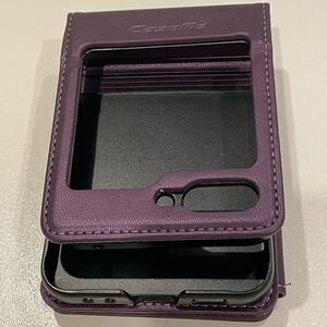 Samsung Flip 5 Purple Phone Case with wallet